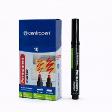 Маркер перман круглий Centropen чорний 8566 (10шт)