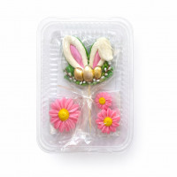 Украшение для торта Весенние ушки 2Д розовые 4шт/уп 16уп/ящ 0785