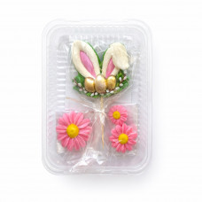 Украшение для торта Весенние ушки 2Д розовые 4шт/уп 16уп/ящ 0785