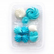 Прикраса для торта Міні безе біло-блакитні (11шт) 2386