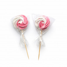 Прикраса для торта Безе мікс Біло-рожеві(12шт) 8310