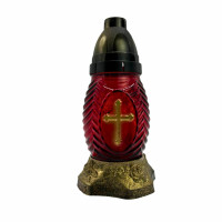 Свеча лампадка Ребристая с крестиком на 18 час