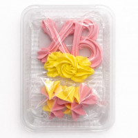 Украшение для торта ХВ с безе желто-розовые 16уп/ящ