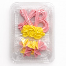Прикраса для торта ХВ з безе жовто-рожеві 16уп/ящ