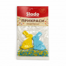 Прикраса для торта Жовто-блакитні пухнастики №3 15гр 20шт/уп