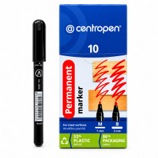Маркер перман черный тонкий Centropen 2836 (10шт)