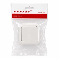 Вимикач однокл накладний білий   DESANT 9001