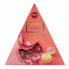 Шоколадные конфеты CHIQOLA TRIANGLE STRAWBERRY с клубничным кремом 110 г 18 шт /ящ