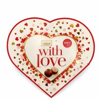 Шоколадные конфеты CHIQOLA HAZELNUT WHITE HEART с фундуковым кремом 100гр 24шт/уп