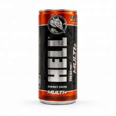Напиток б/у энергетический газ. HELL с ароматом MULTI 250мл (24шт)