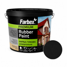 Краска резиновая Универсальная черная, ТМ "Farbex" - 3,5кг 3209
