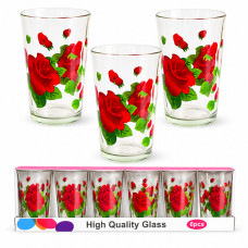 Набір 945-2 склянок 6шт "Червона троянда" 210 мл