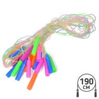 Скакалка MS 4385 1,9м, ПВХ, ручки пласт., микс цветов.