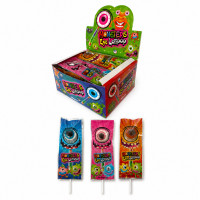 Леденец на палочке Око Monsters Eye Lollipop неон+сияющая палочка 10гр 30шт/бл, 720шт/ящ