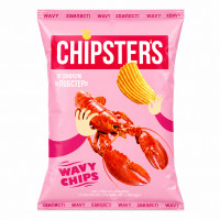 Чипсы Chipster's со вкусом ВОЛНИСТЫЕ Лобстер 95гр 16шт/ящ