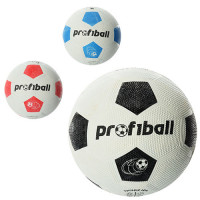 Мяч футбольный VA 0008 размер 4, резина Grain, Profiball, 3 цвета, сетка, кул., 290 г