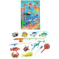 Рыбалка 272-506A магнитная, удочка 2шт, морские обитатели 10шт, сачок, лист