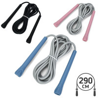 Скакалка MS 4797 290см, ПВХ, ручки-пластик, 3 цвета, в пакете, 13-17-2см