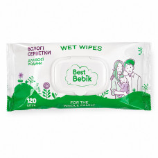 Вологі серветки "Best Bebik" 120шт з клапаном (12шт)