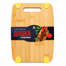 Дошка 8850 обробна бамбук/сілікон з отвором 30*20*1,5см