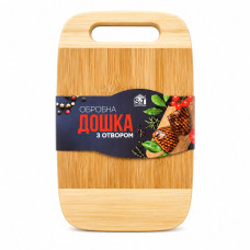 Дошка 8862 обробна бамбукова з отвором 25*15*1,6см