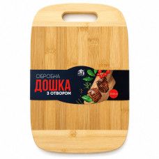 Дошка 8863 обробна бамбукова з отвором 30*20*1,6см