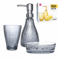 Набор 888-153 аксессуаров для ванной комнаты Фьюжн графит, 3пр.