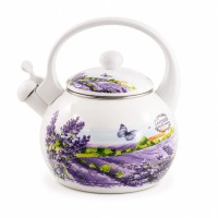 Чайник 46/L со свистком, пластиковая ручка WHITE HANDLE ЛАВАНДА 2,2л FT7