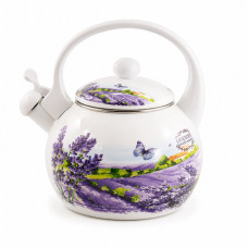 Чайник 46/L зі свистком, пластикова ручка WHITE HANDLE  ЛАВАНДА  2,2 л FT7