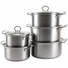 НАБІР B-020S 5-пр каструль зі скл. кр. 1,3/1,8/2,3/3,2/4,6л нерж., кол. кор. 7323930000