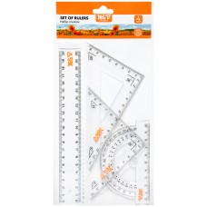 Линейка НАБОР 15см 4 предмета YES Orange Line 370744