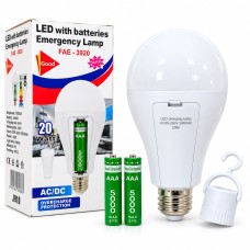 Лампа акумуляторна 20W Е27 + 2акумулятори FAE-3920 100шт/ящ  32634