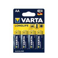 Батарейка Varta Longlife Alkaline синьо-золоті АА R06 блістер 4шт 5157, 80шт/бл 4008496525157