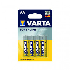 Батарейка Varta Superlife жовті АА ZINC-CARBON R6 блістер 4шт 6267, 48шт/бл 4008496556267