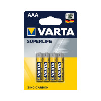 Батарейка Varta Superlife желтые ААA ZINC-CARBON R03 блистер 4шт 6187, 48шт /бл