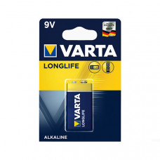 Батарейка Varta LONGLIFE синьо-золоті КРОНА 6LR61 ALKALINE блістер 1шт 5423, 10шт/бл