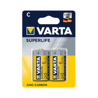 Батарейка Varta Superlife жовті С ZINC-CARBON R14 блістер 2шт 6304, 12шт/бл 4008496556304