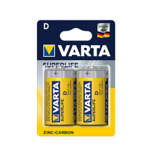 Батарейка Varta Superlife жовті D ZINC-CARBON R20 блістер 2шт 6342, 12шт/бл 4008496556342
