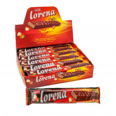 Батончик вафельний шоколадний Lorena 55г, 24шт/бл, 144шт/ящ
