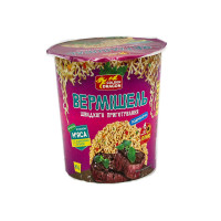Вермишель быстрого приготовления со вкусом мяса 80г 24шт / ящ Golden Dragon