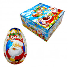 Шоколадне яйце 115гр "З НОВИМ РОКОМ" Happy Santa 9шт/бл, 36шт/ящ
