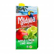 Напій соковий ТМ Maldivia Яблуко-Лимон-Лайм-М'ята освітлений 1Л (12шт)