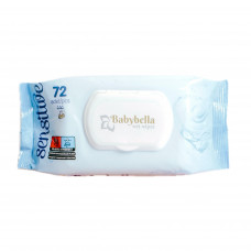 Влажные салфетки BABYBELLA с клапаном 72шт 12шт/ящ