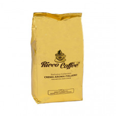 Кава в зернах Ricco Coffee Crema Aroma Italiano (Золото+логотип) 1кг, 1шт, 10шт/ящ