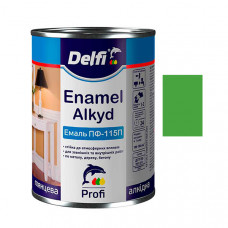 Эмаль алкидная ПФ-115П салатовая ТМ "DELFI" -0,9кг 3208 (6шт)