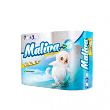 Туалетная бумага Maliva Atlantic аромат. трехслойный Морская свежесть (17м) 1шт = 4рул