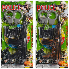Набір поліцейського 88001-02 автомат-трещітка., бінокль, наручники, 2 види лист, 20-43-3см