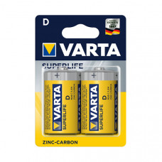 Батарейка Varta Superlife жовті D ZINC-CARBON R20 блістер 2шт 6342, 12шт/бл