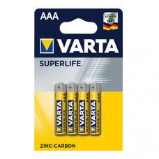 Батарейка Varta Superlife жовті ААA ZINC-CARBON R03 блістер 4шт 6187, 48шт/бл