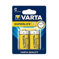 Батарейка Varta Superlife желтые С ZINC-CARBON R14 блистер 2шт 6304, 12шт /бл